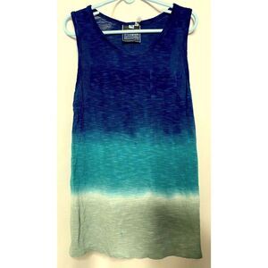 Young Fabulous & Broke Sz 10 Girls  Blue Ombre Sleeveless Tank Top w Pocket NEW
